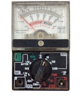 Vintage Analog Multimeter AC/DC Volt Ohm Amp Tester*Dial Settings* Warning Plate
